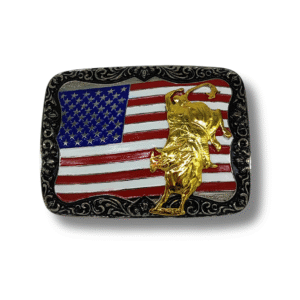 Fivela Sumetal Touro Bandeira EUA