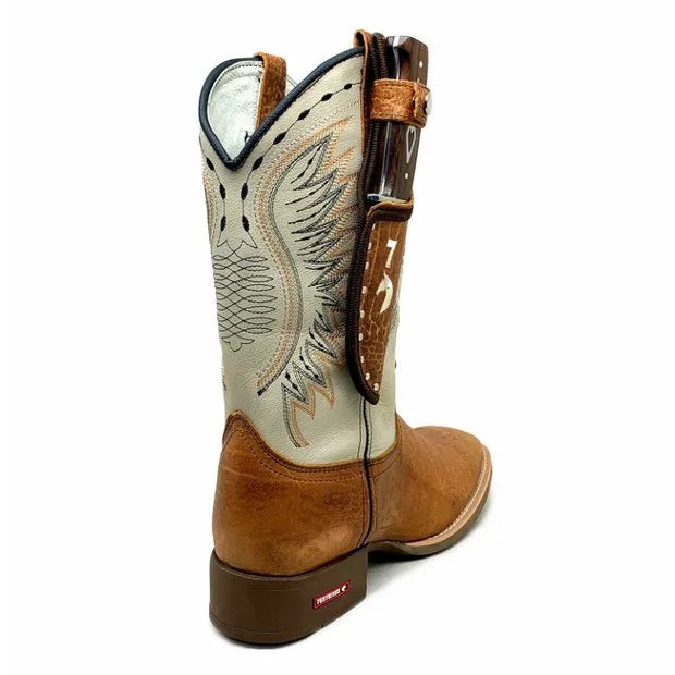 BotaFaca Mulas
- Couro Cano Napa Flay Bege | Couro Gaspea Fóssil Havana | Bordado Preto - Imagem 3