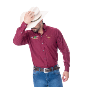 Camisa Competição Masculina Texas Farm Bordô