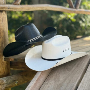 COMBO 02 CHAPÉU MUNDIAL AMERICANO BRILHANTE E BASIC - BRANCO E PRETO