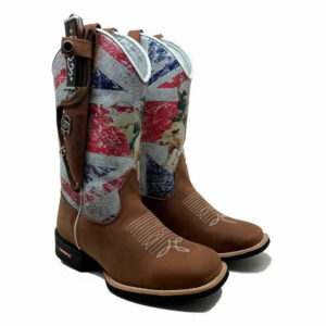 BotaFaca Peão
- Cano Nobuck Cru Estampa Inglesa | Gáspea Crazy Horse Nescau | Bordado Branco