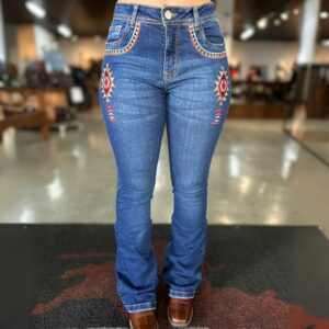 Calça Feminina All Western Bordada Apache Vermelha
