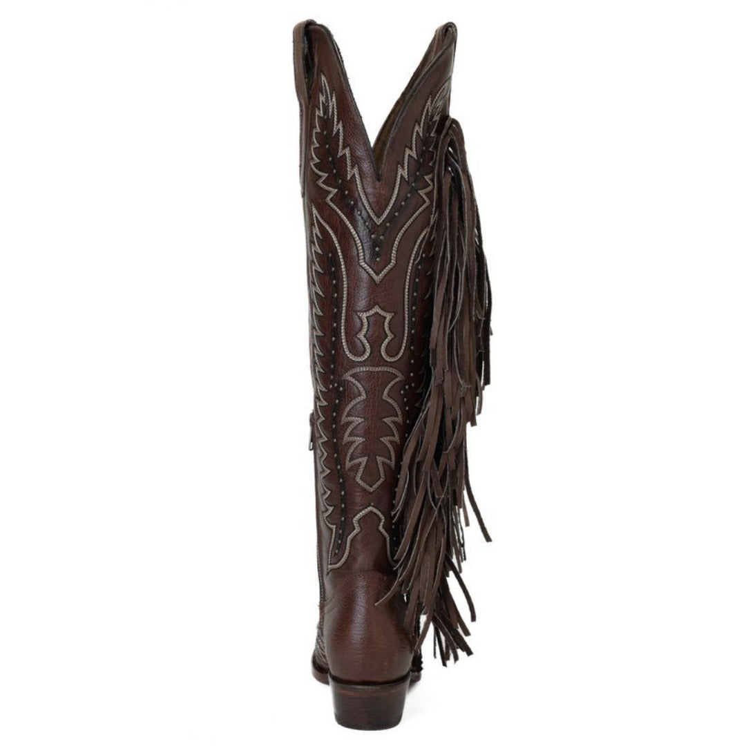 Bota Cano Longo Western Franja Marrom - Imagem 3