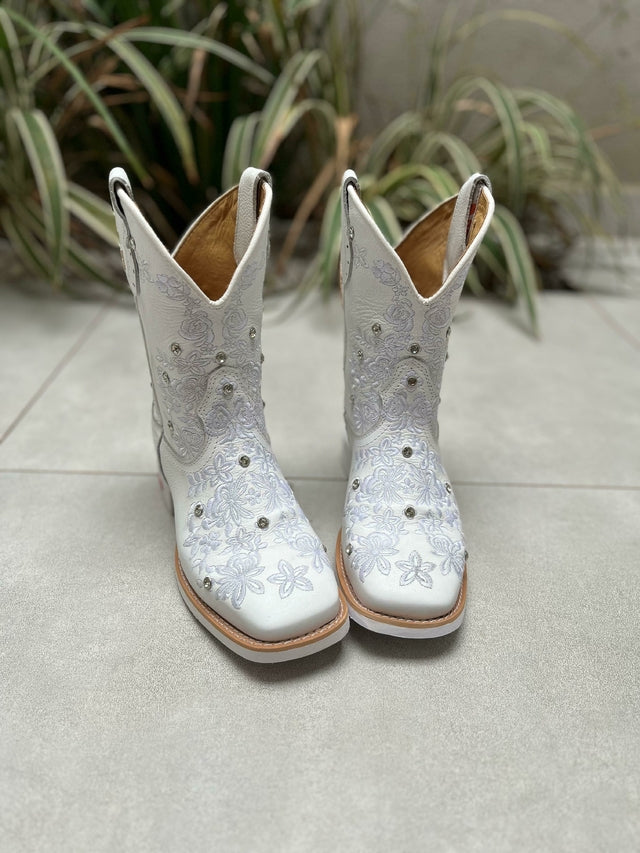 CAPOTA FLORÊNCIA COURO BRANCO COM STRASS - Imagem 2