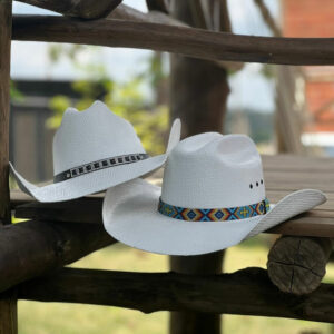 COMBO 02 CHAPÉU MUNDIAL AMERICANO BRILHANTE E TRIBAL - BRANCO