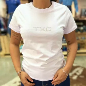 Camiseta Feminina Txc Branca Strass