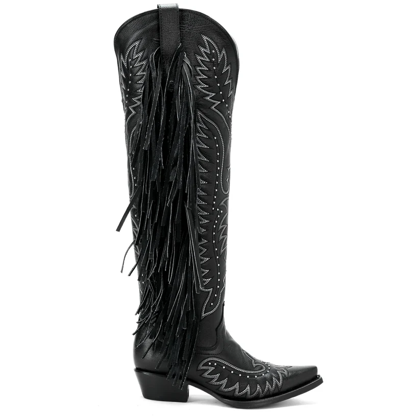 Bota Cano Longo Western Franja Preta - Imagem 3