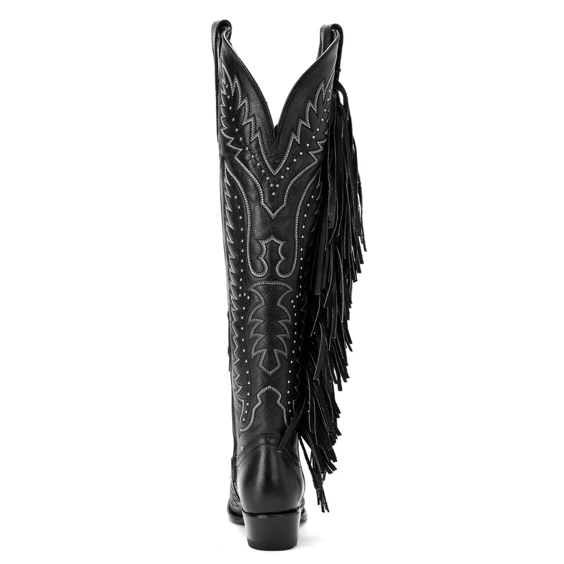 Bota Cano Longo Western Franja Preta - Imagem 4