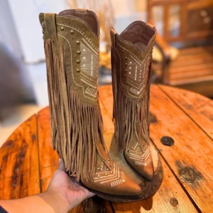 Bota Fem Bico Fino West Country Franja