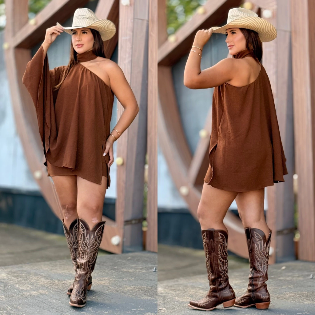 Conjunto Encanto Bata/Saia Marrom