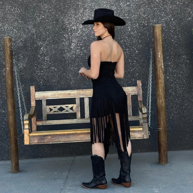 Conjunto Missouri em Suede com Franjas - Preto - Imagem 4