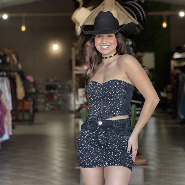 Conjunto eclipse Preto Com Brilho - Imagem 2