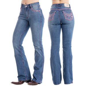 Calça Zenz Western Jeans Rosa Pink Brilho Flare - ORIGINAL